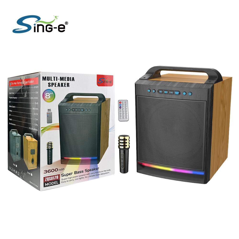 Sing-e ZQS8170 Square Dance Audio Bluetooth Speaker K-singer Portable Microphone Integrated