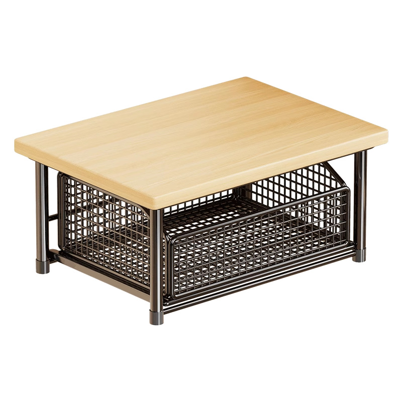 Estante Organizador para Impresora de Hierro y Madera con Cajón para Oficina image 5