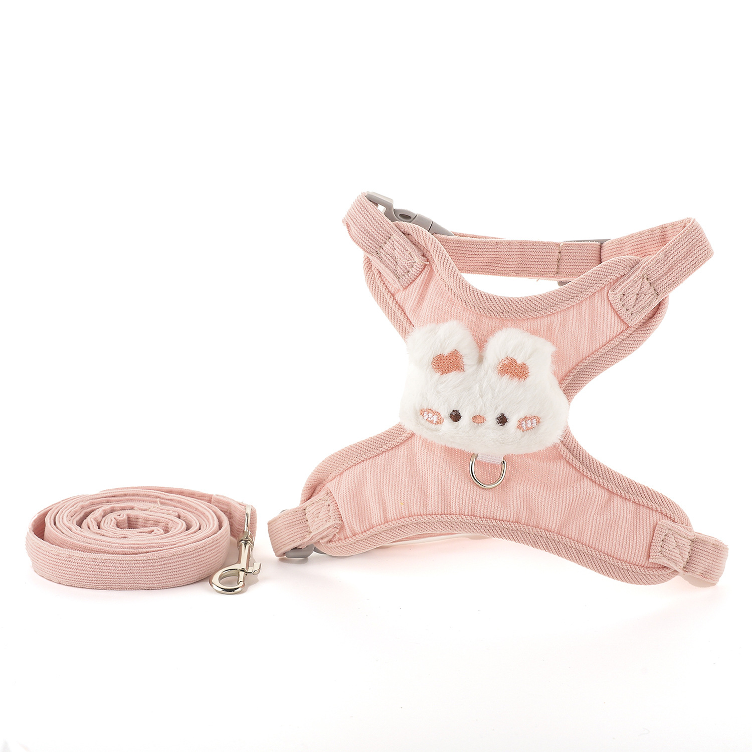Шлейка-поводок Delight медведь синий S