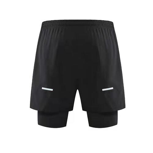 Cross-border new men's western style running shorts with lining anti-peep fitness training pants