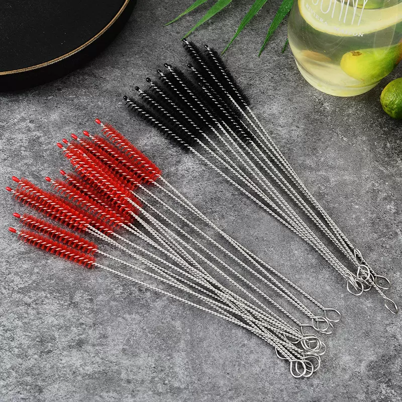 吸管刷清洁刷管道缝隙奶瓶饮水管不绣钢奶嘴吸管杯带刷头刷子水壶