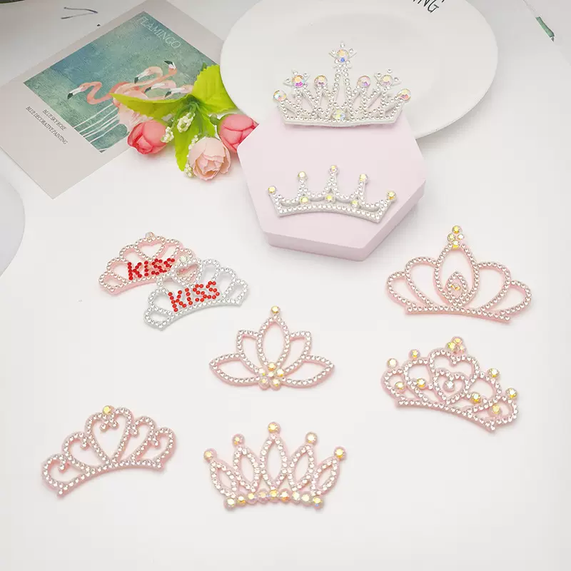 无纺布水钻皇冠饰品配件 手工DIY 服饰发饰辅料 鞋帽包配件