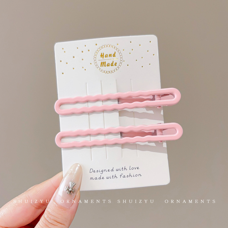 Simple sin costuras horquilla hembra pico clip palabra clip frente flequillo clip lateral maquillaje lavado de cara horquilla verano