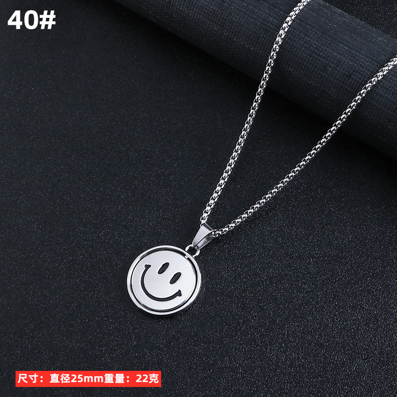 Hombres collar de titanio joyería acero aleación personalizada colgante ins hip hop calle suéter largo cadena accesorios colgantes