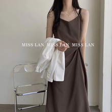 MISS LAN米司蘭吊帶連衣裙2023春季新款氣質修身性感吊帶裙裙子女