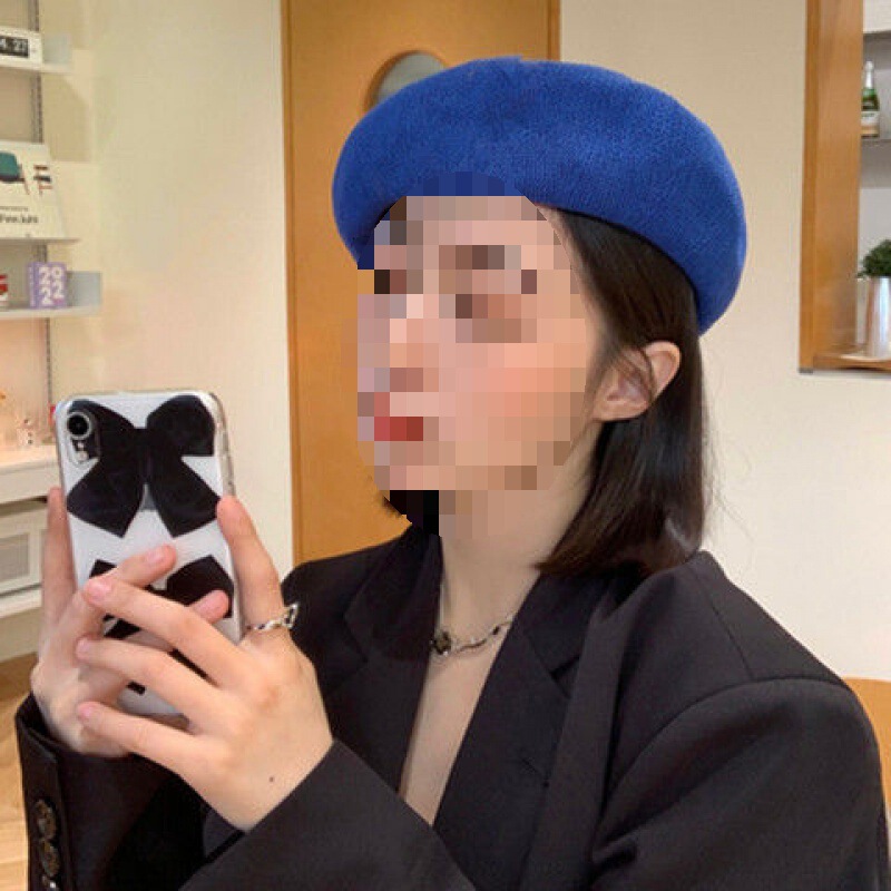 大きな頭囲ベレー帽女性の春と夏通気性薄いレトロニットルーズペインター八角形帽子韓国スタイルのトレンディな新しいスタイル|undefined