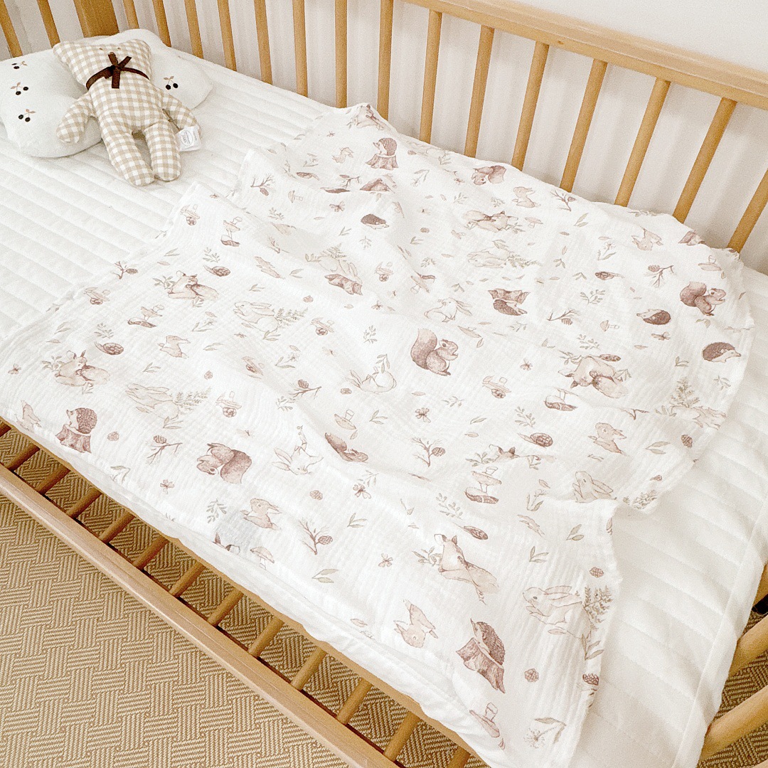 Transfronterizo simple ins bebé Toalla de gasa de cuatro capas Toalla de algodón toalla recién nacido manta de gasa Toalla de baño de tela