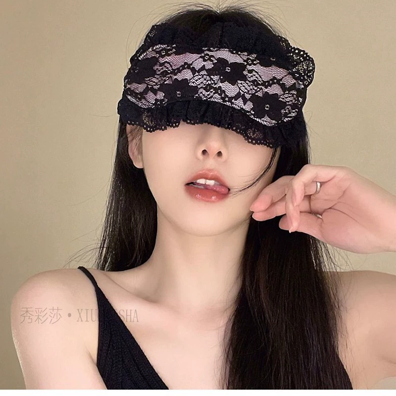 Нижнее белье, аксессуар, кружевная sexy маска сна, вуаль, браслет, набор