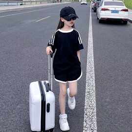 男女童套装夏季2025新款洋气中大童学生短袖短裤夏天休闲装两件套