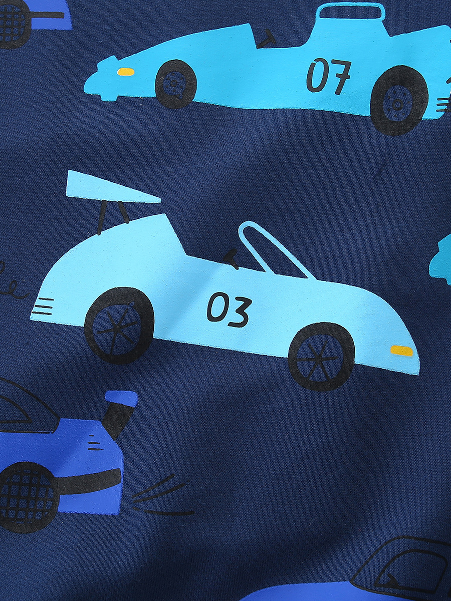 Suéter de estilo europeo y americano para niños 26 otoño suéter de algodón de punto para niños, suéter de fondo para automóviles estampado suéter de cuello redondo para niños