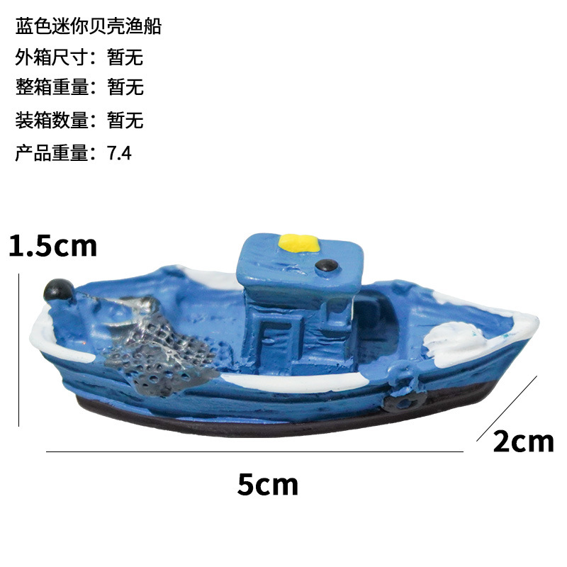 Pecera decoración paisajística simulación barco de pesca desierto accesorios de micropaisaje decoración de acuarios resina manual barco al por mayor