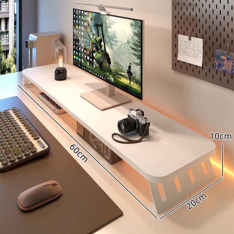 デスクトップコンピュータ高架デスクトップ拡張モニター高架ベースオフィスデスク収納ラックスクリーンサポートスタンド|undefined