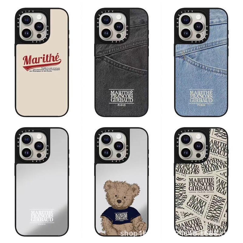 Case Graffiti Bear Marithe Label Denim Denim Iphone16Promax Apple Phone Case