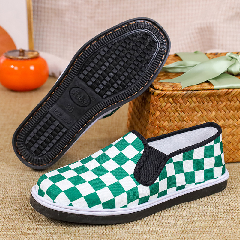 Zapatos de trabajo zapatos de trabajo cómodos inferiores zapatos de tela antideslizantes bajos para las mamás zapatos de lona para las mamás zapatos de mujer tendón de ternera casual resistente al desgaste