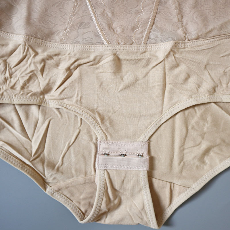 三角塑身连体衣排扣吊带薄款提花收腹塑身托胸提臀束腰