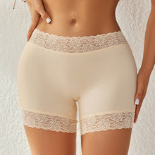 跨境欧美爆款中腰无痕打底安全裤透气大码性感蕾丝平角裤女防走光