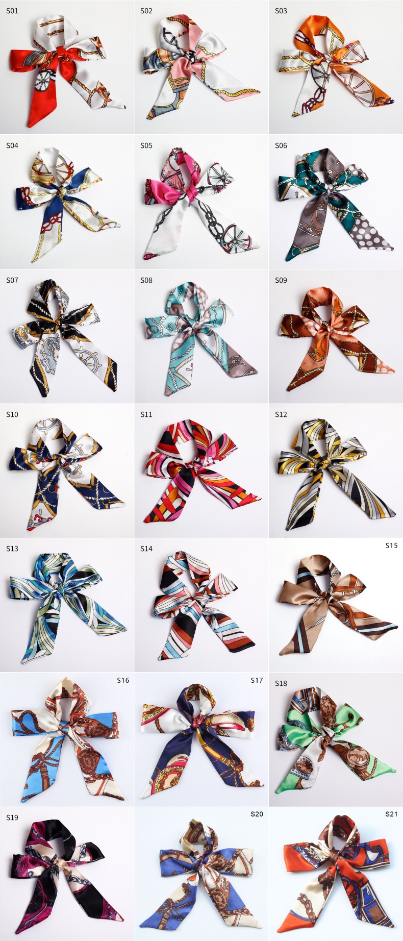 Women's Fashion Lattice Chains Print Polyester Printing Silk Scarves display picture 1