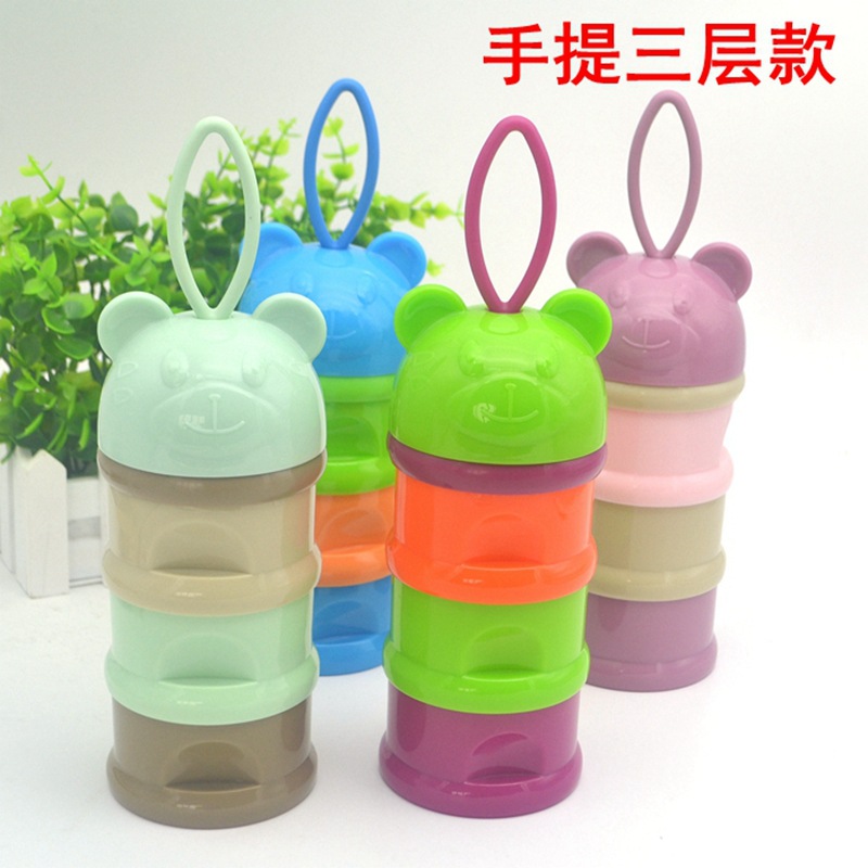 Clearance Baby Portable Milk Powder Box with Lid Layered Plastic Box Boiling Water Disinfection Outgoing Milk Powder Box