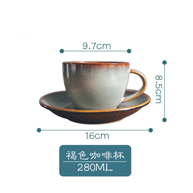 LZ vintage horno de esmalte de la tarde taza de té café latte de alta apariencia Garland Taza taza de café de cerámica y platillo traje