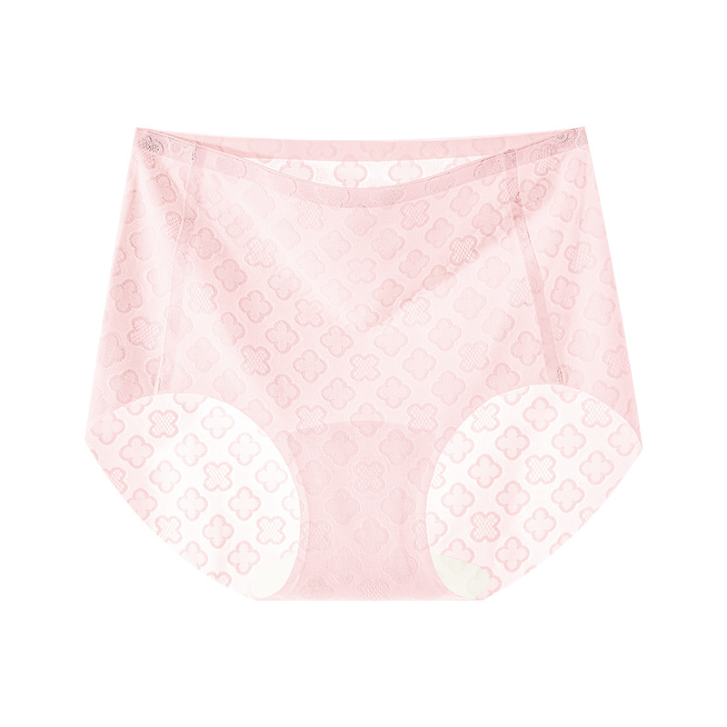 Ropa interior de cintura alta para mujer sin costuras seda de hielo entrepierna de algodón de verano entrepierna antibacteriana abdomen levantamiento de cadera 2025 nueva ropa interior para mujer