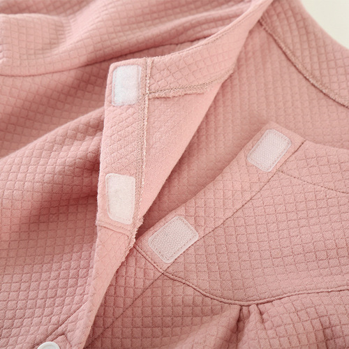 Bed-ridden paralyzed patients easy to put on and take off nursing clothing fracture patients men and women home hospital gown pajamas solid color cotton spring and autumn