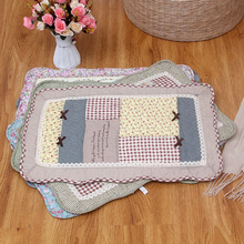 外贸日韩吸水吸尘桌垫门垫田园全棉绗缝防滑卫浴卧室地垫可机洗