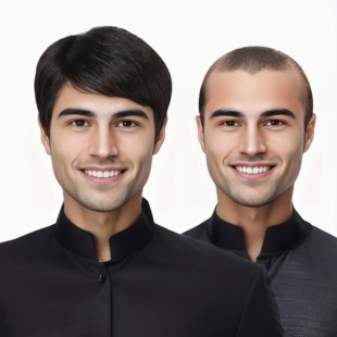 Temu cross-border e-commerce source manufacturer wig men's handsome oblique bangs short straight hair whole top headgear wigs in stock