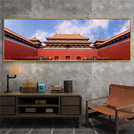 北京风景晶瓷画长城装饰画 故宫天安门鸟巢水立方挂墙画天坛图片