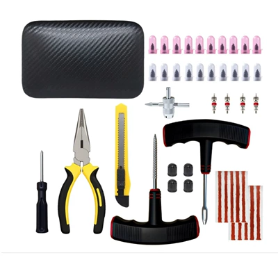 Cross-Border Best-Selling New Tire Repair Tool Set, Quick Repair of Vacuum Tire Punctures, Puncture Strip Tire Repair (Repair kit) - 45pc-quick-repair-tubeless-tire-set