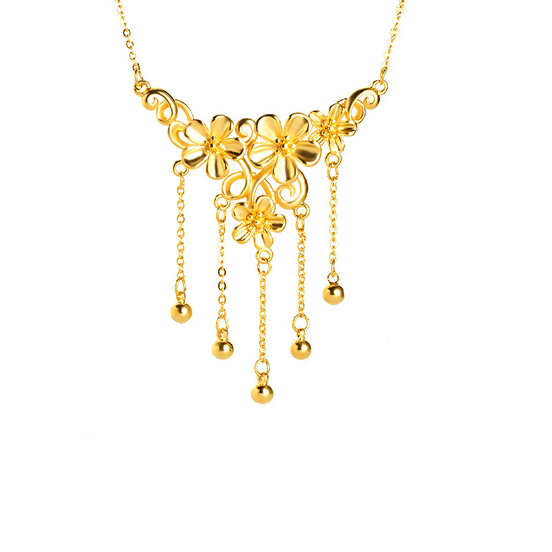 Flores de vid arena dorada collar de bordilla femenina alta sensación de lujo ligero retro joyería accesorios nuevos productos