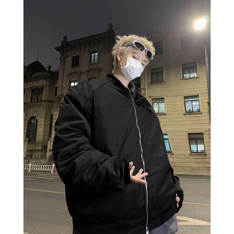 男装春秋季新款翻领夹克男士宽松飞行棒球服复合痞帅青年潮牌外套|undefined