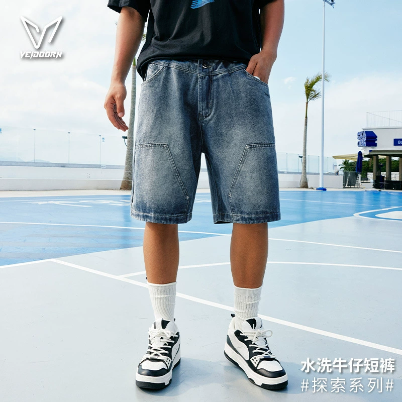Джинсовые шорты Weidong Discovery, мужские новые летние спортивные шорты 2025 года, свободные повседневные прямые брюки с пятью точками