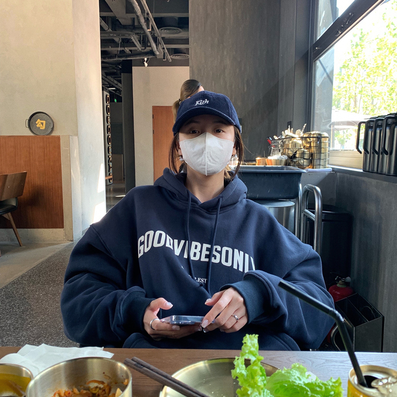 가을과 겨울 긴팔 후디 루즈 게으른 후디 아메리칸 헤비 기모 두꺼운 올매치 캐주얼 스웨터 코트 여자