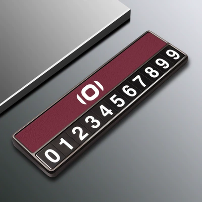 Qiyuan A07 Temporary Parking Number: Nömrəli dayanma kartı - qiyuan-d-type-parking-sign-dark-red-comes-with-5-sets-of-number-plates