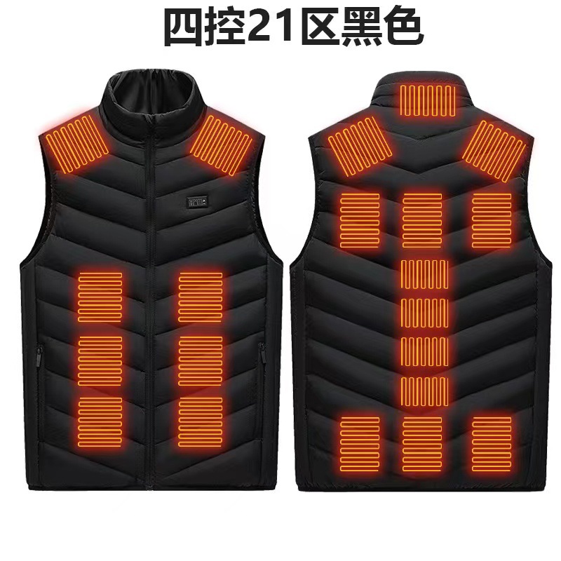 Transfronterizo nuevo Distrito 9 calefacción hombres y mujeres calefacción chaleco invierno cálido inteligente carga calefacción chaleco fábrica al por mayor