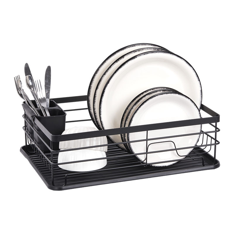 Moderna cocina simple instalación libre de hierro engrosada fregadero estante de almacenamiento hueco escritorio vajilla drenaje estante tazón