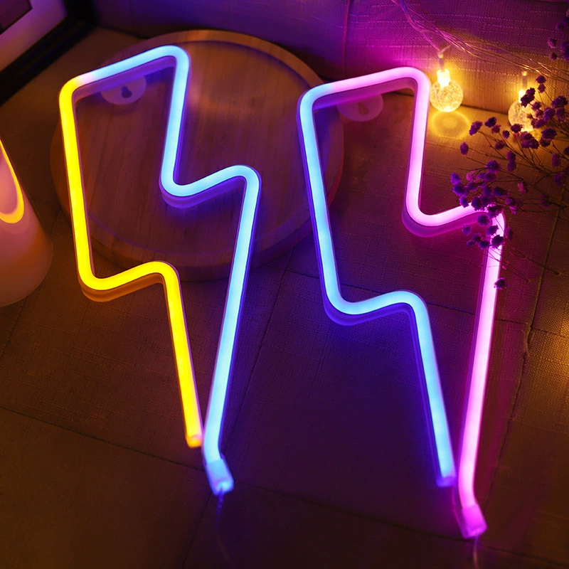 LED неоновая вывеска, висящая декоративная LED‑лампа, двойное питание батарея+USB, 36×15.2×2.5 см