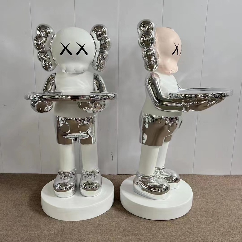 インターネット有名人のトレンディな Kaws 漫画のグラスファイバー彫刻人形暴力的なクマのセサミストリートホームディスプレイ床置き大型装飾品|undefined