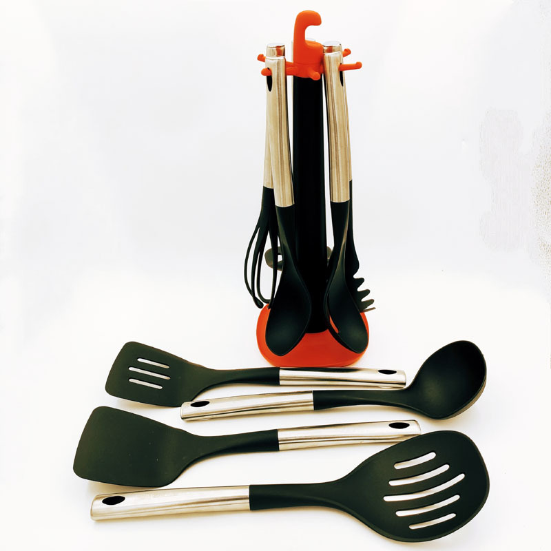 New nylon kitchenware ten-piece set, food-grade household kitchenware, spatula, spoon, egg beater, kitchen utensil seat