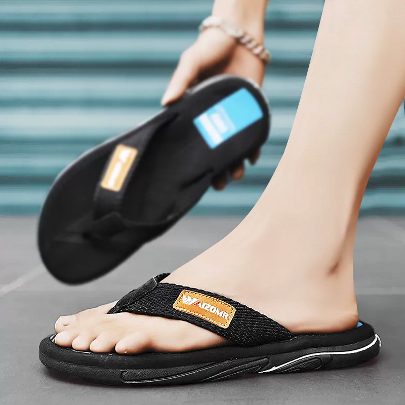 Chanclas de verano para Hombres Nuevo desgaste al aire libre sensación de mierda de fondo suave chanclas sandalias antideslizantes resistentes al desgaste sandalias de playa de Vietnam