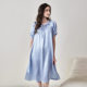 New Midi Silk Nightdress Women's Solid Color Short-sleeved Loose plus size Dress Relaxed Home Clothes Spring and Summer Gift