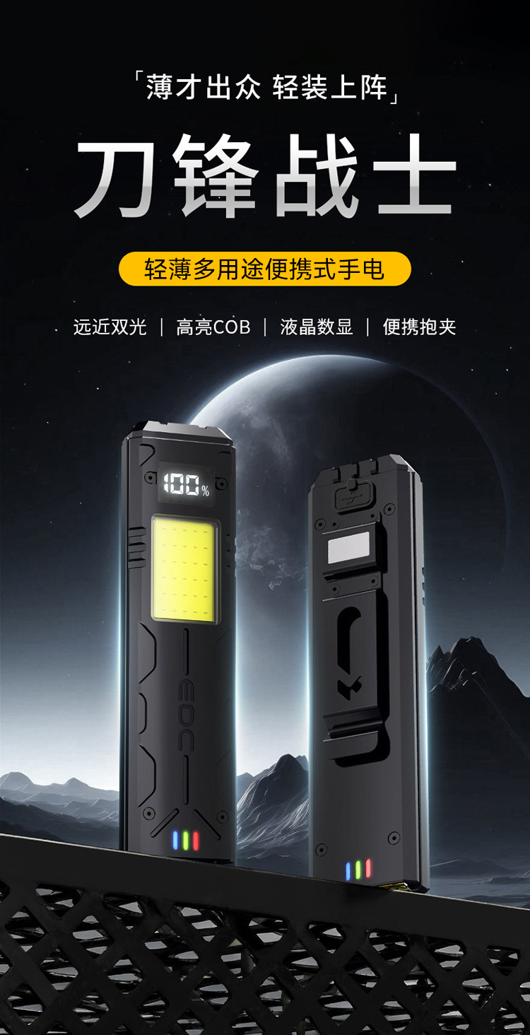Multifunctional Mini Work Flashlight, Pocket Flashlight, Tactical Flashlight, Magnetic Clip, Portable Flashlight