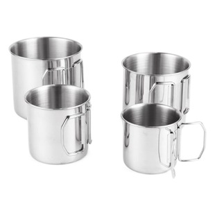 Double Layer Heat Insulated Mug 304 Stainless Steel Folding Mouth Cup Camping Mountaineering Portable Outdoor Camping Water Cup