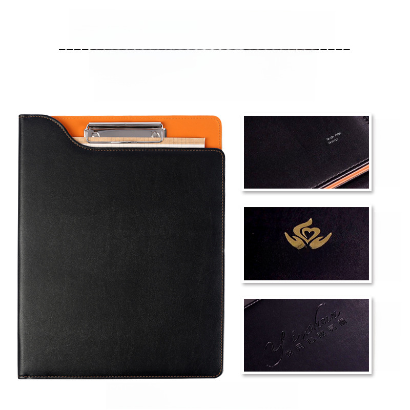A4 폴더 폴더 판매 폴더 가죽 비즈니스 문구 관리자 클립 핀 사무용품 로고