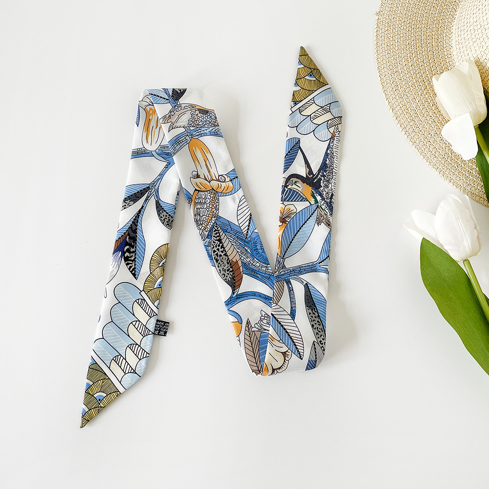 Women's Elegant Retro Printing Bag Satin Silk Scarf display picture 40