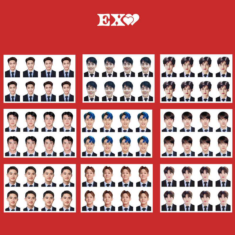 EXO ID PHOTO One-inch Photo ID Photo Zhang Yi Xing Bian Bo Xian Wu Shixun Passport
