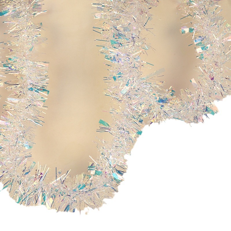 Transfronterizo Amazon importado colorido curvo cuchillo color raya burbuja seda colorido Iris colorido guirnalda lana raya Navidad vacaciones Decoración