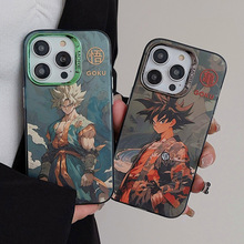 潮牌七龙珠孙悟空苹果15promax手机壳双层彩银13/12防摔14保护套