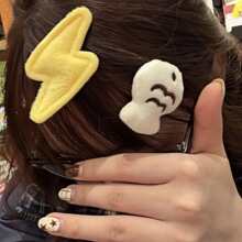 闪电+小鱼卡通边夹可爱二次元少女头饰发卡搞怪y2k刘海夹碎发夹子