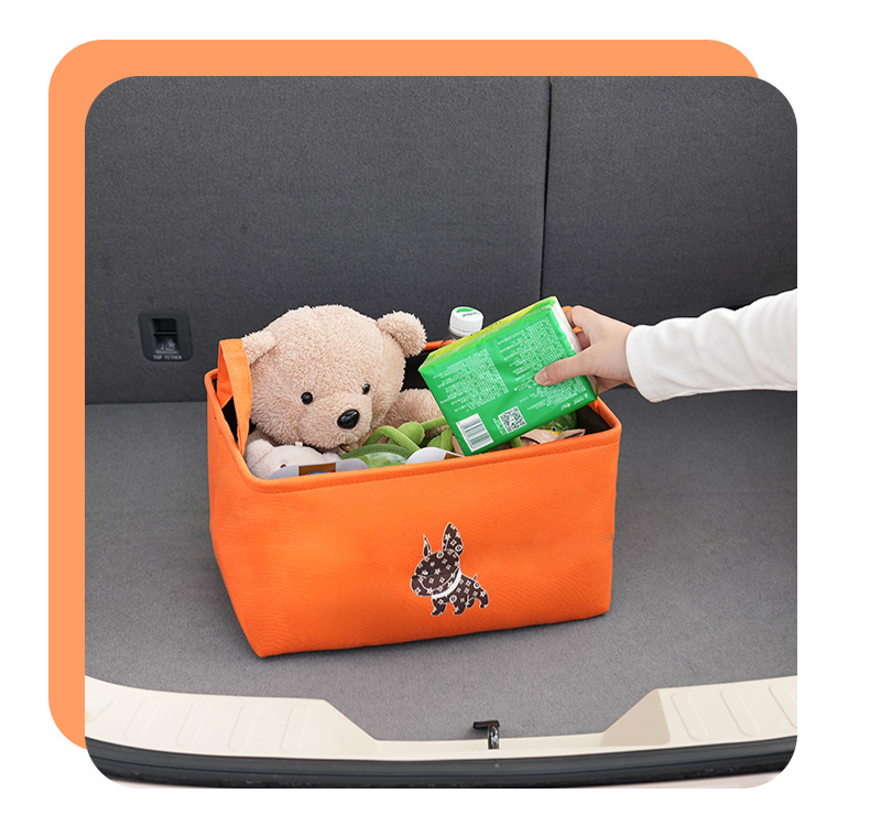 Car Trunk Storage Box Storage Box Cartoon Car Storage Box Large Capacity Car Storage Basket with Handle